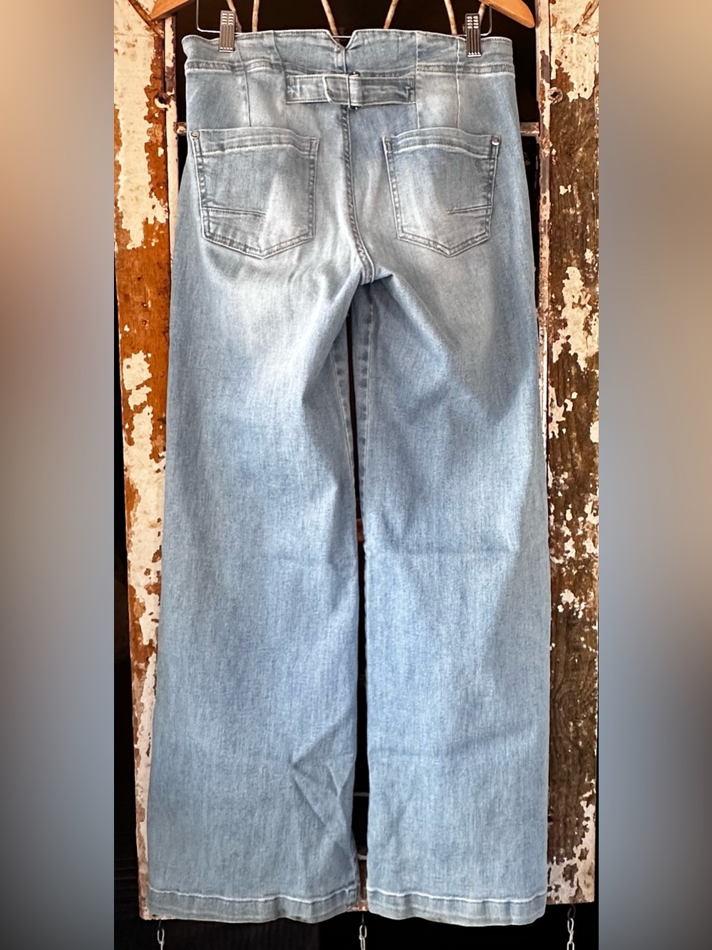 Pilcro Anthropologie Wide Leg Sailor Button Jeans Light Wash Size 27 - Picture 4 of 9